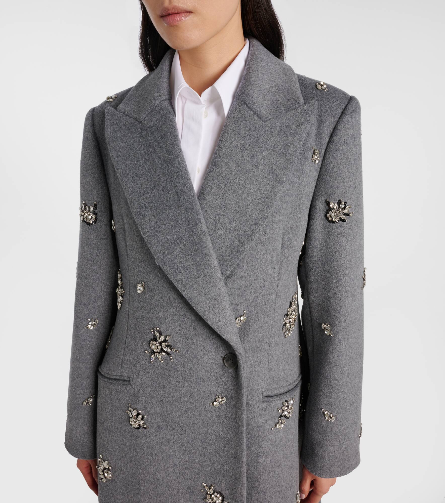 Gianni embellished wool-blend coat - 4