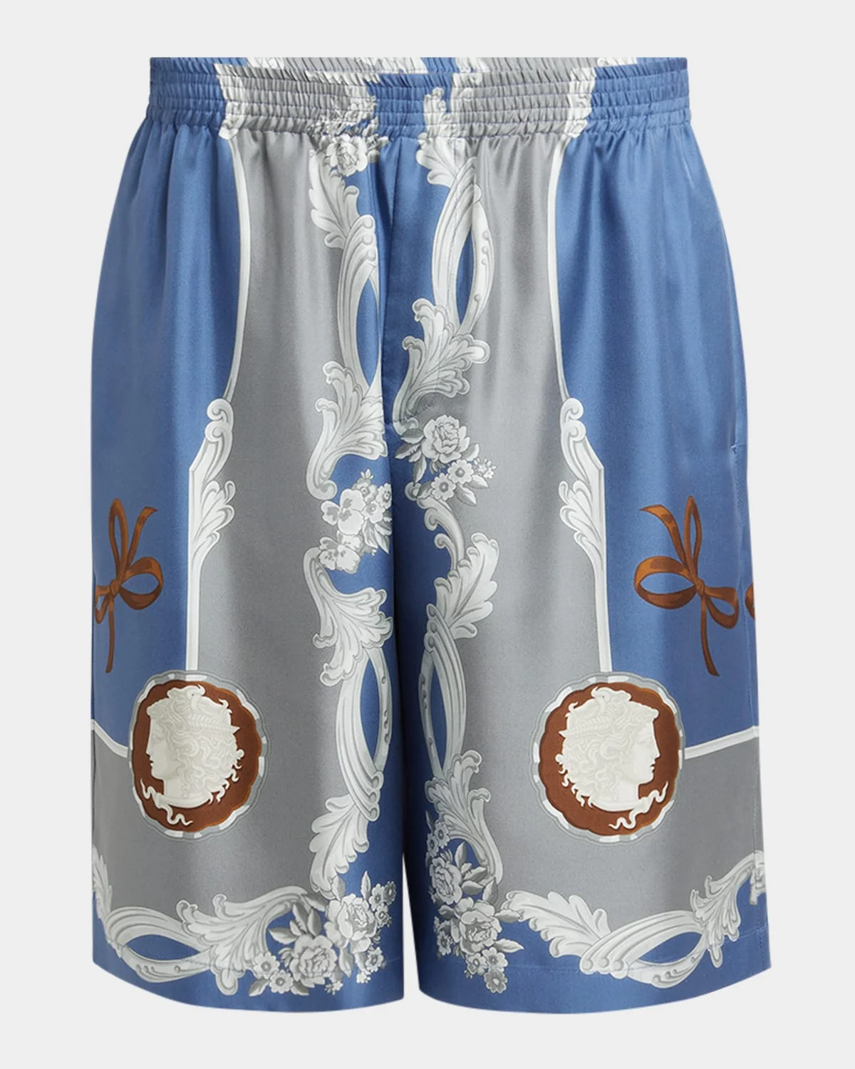Men's Medusa Cameo Silk Shorts - 1