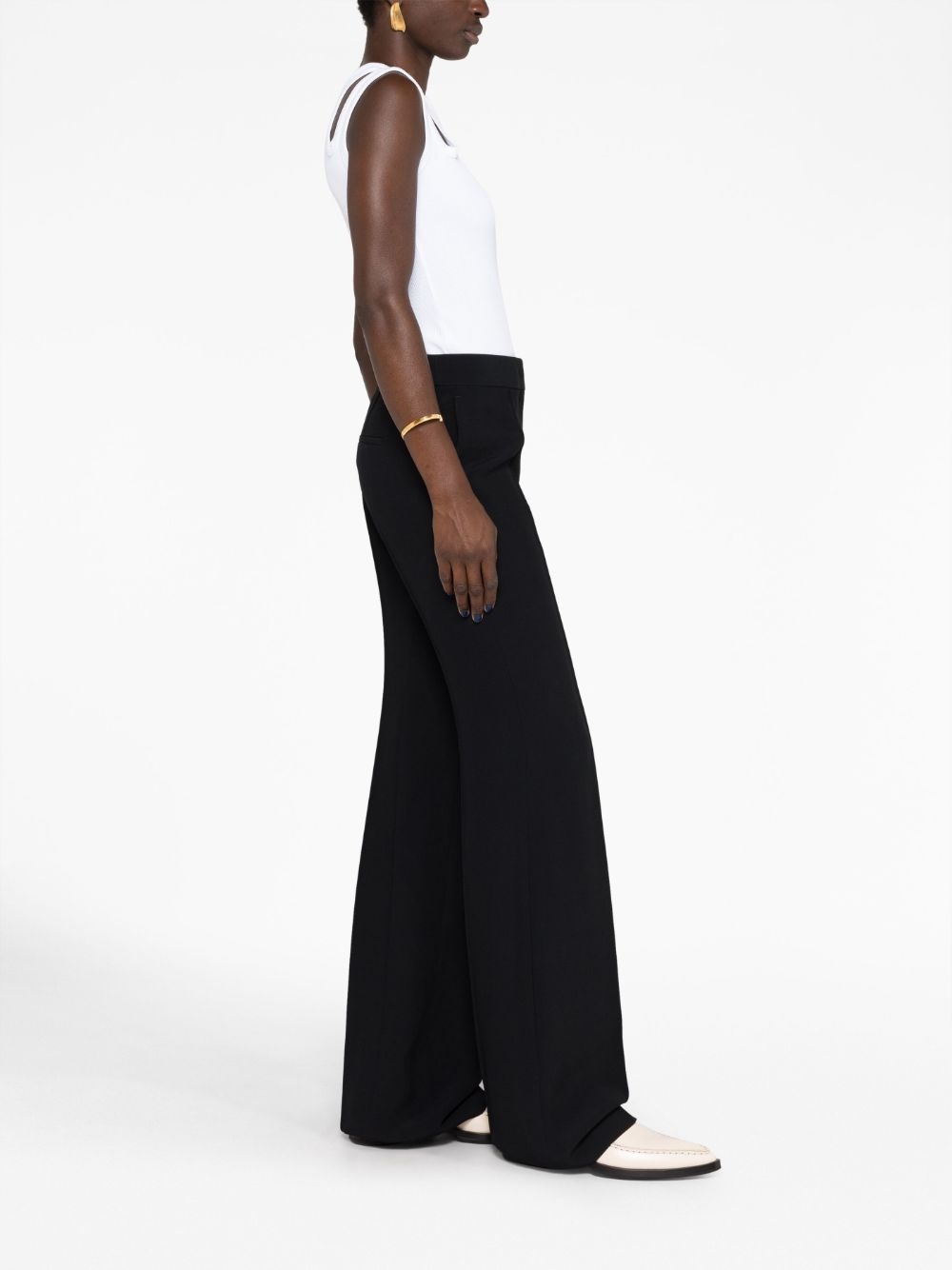 high-waisted flared trousers - 4