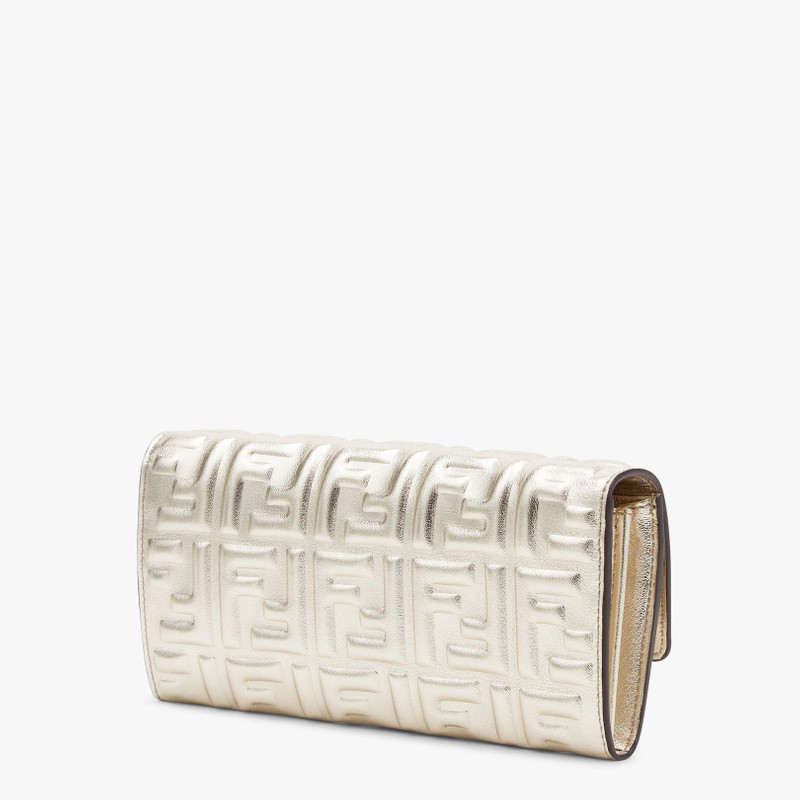 FENDI Baguette continental wallet with snap closure. Spacious and well organized, with two gusseted pocket outlook