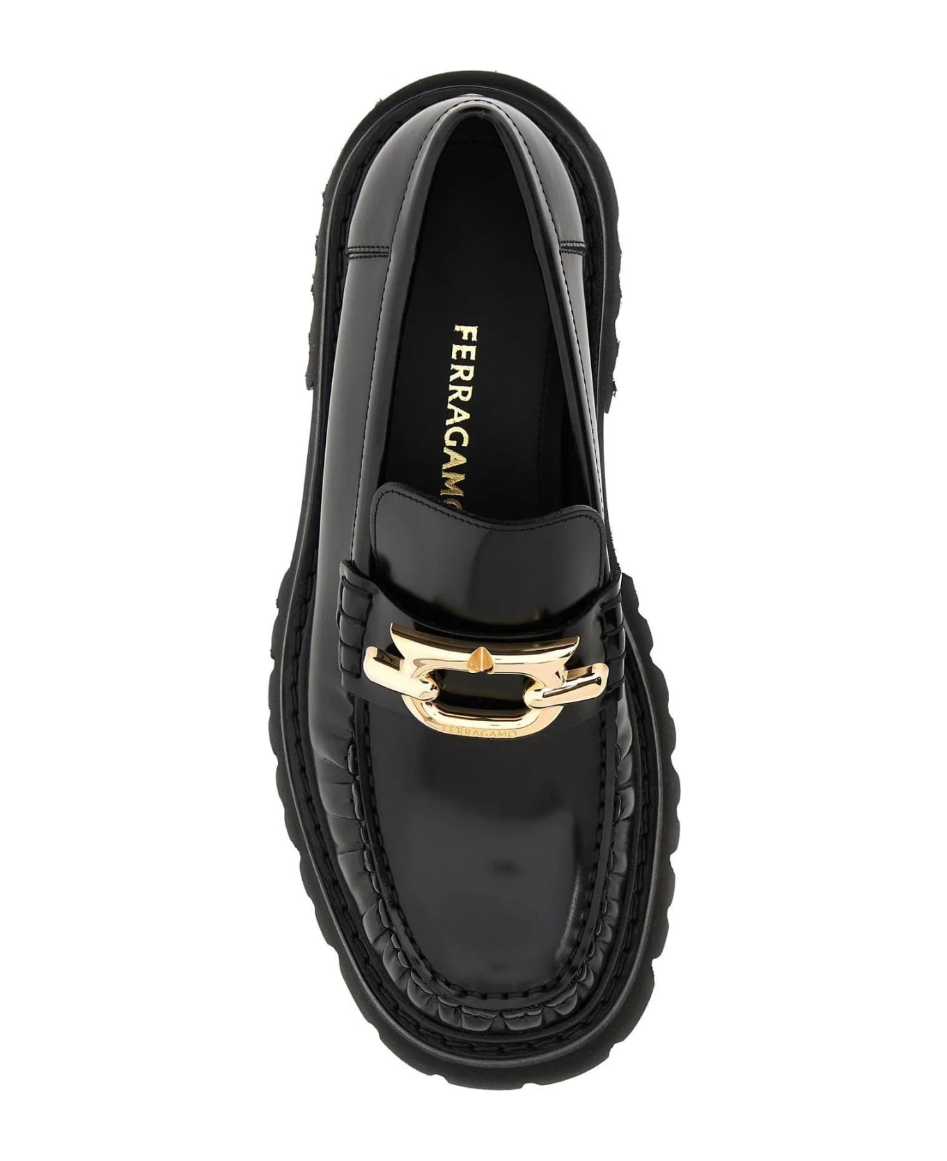 Black Leather Ingrid Loafers - 4