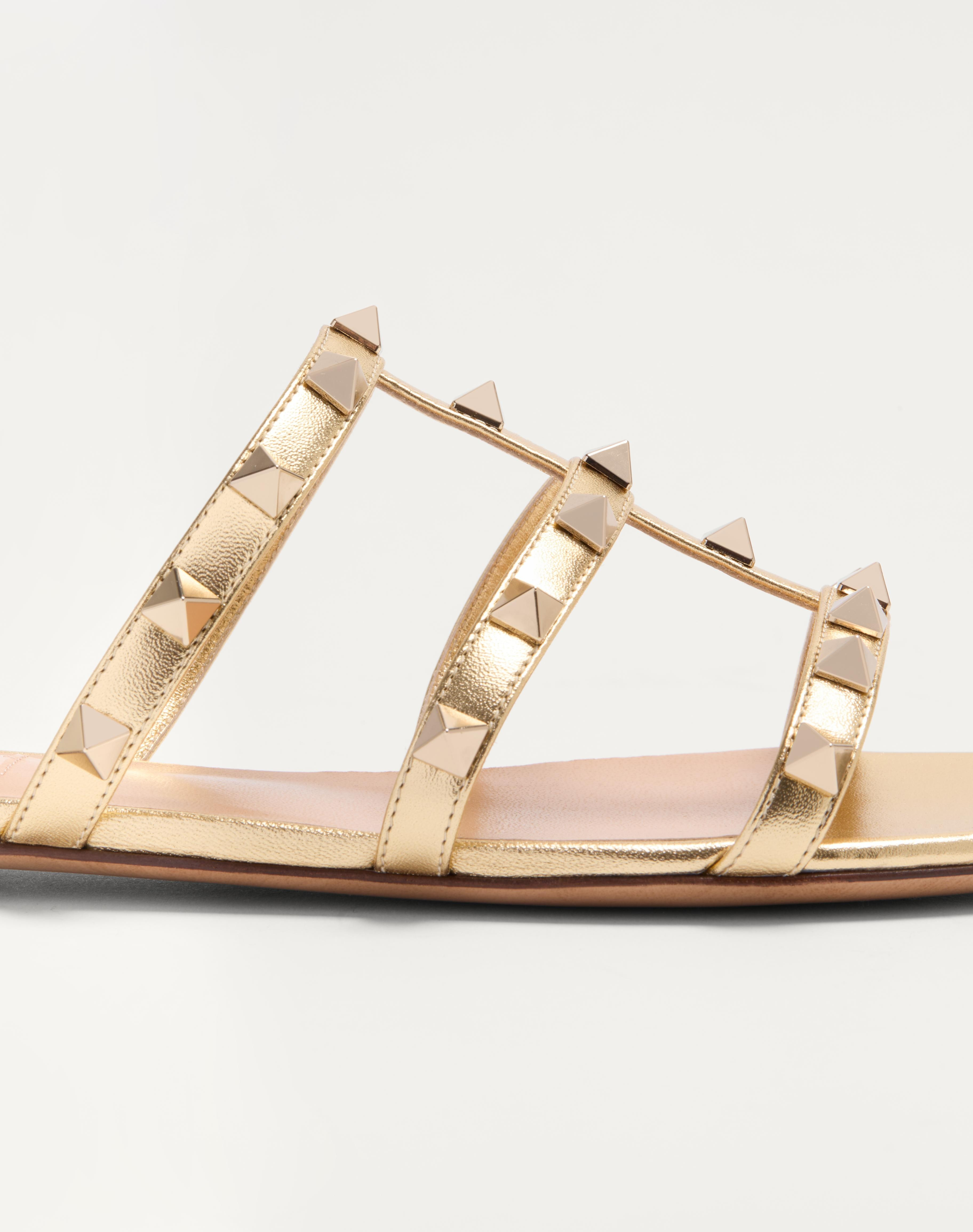ROCKSTUD LAMINATED NAPPA SLIDE SANDAL - 7