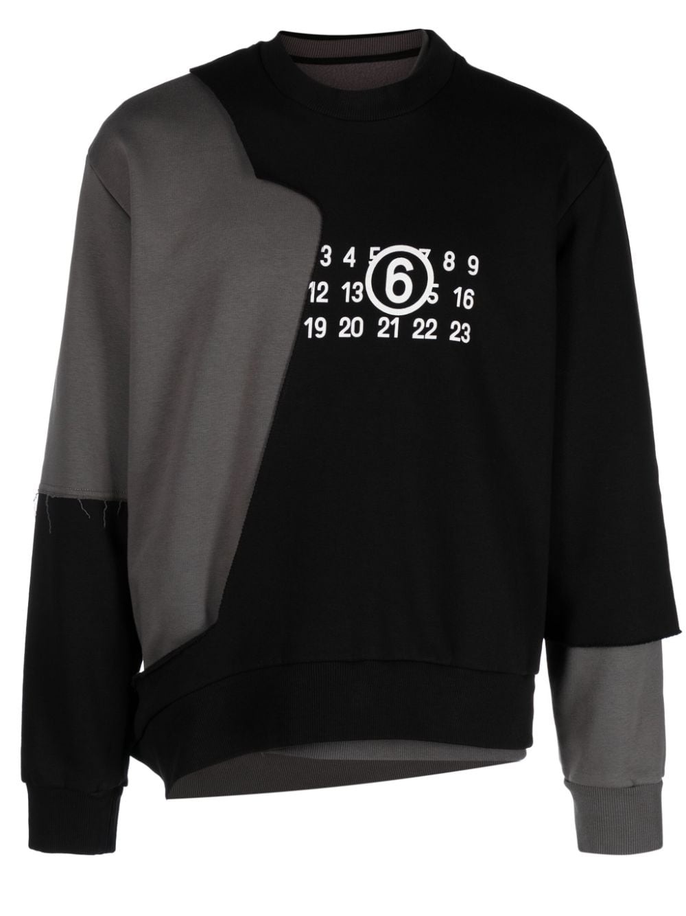 numbers-print layered sweatshirt - 1