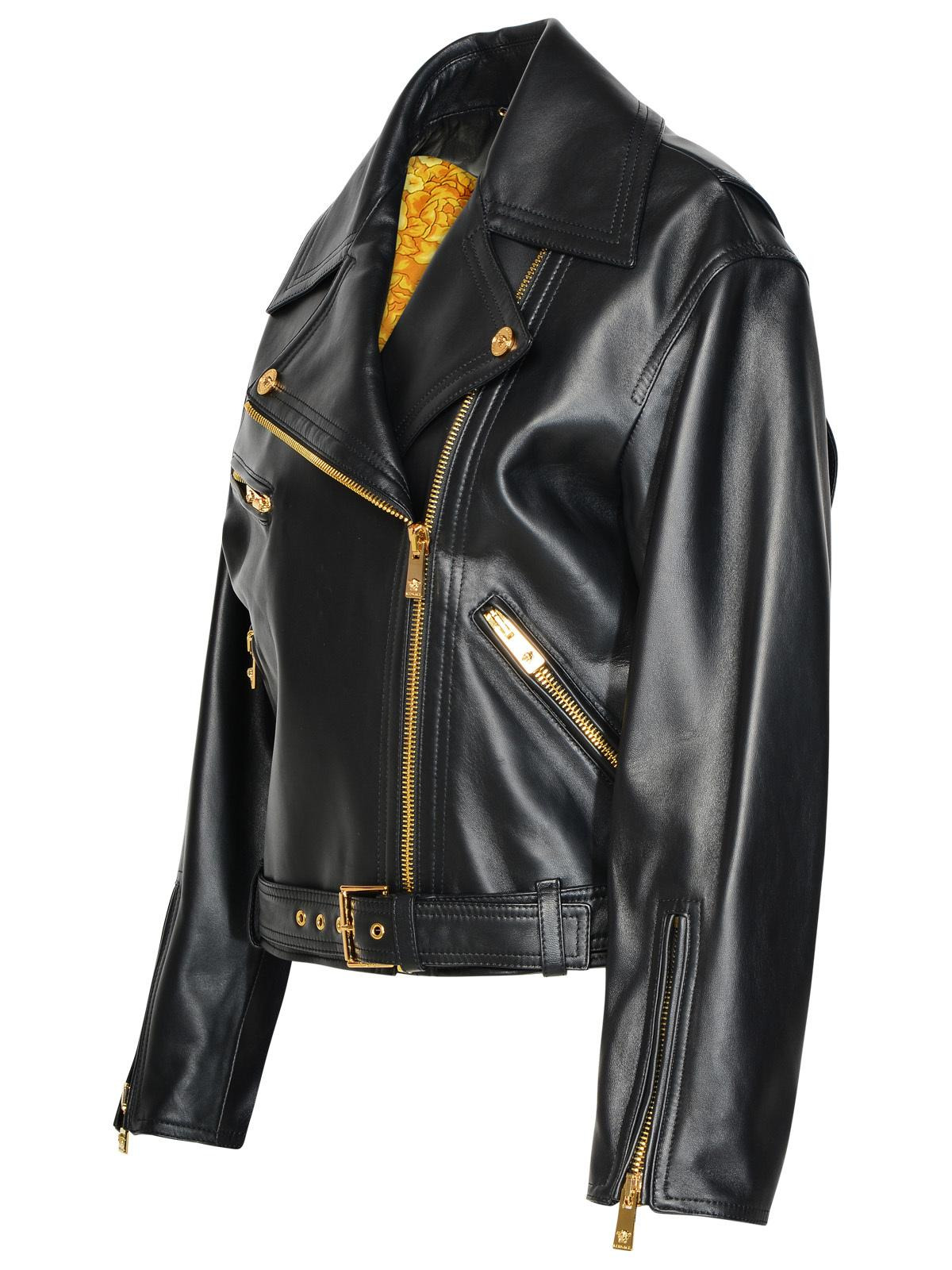 Versace Black Lambskin Jacket Women - 2