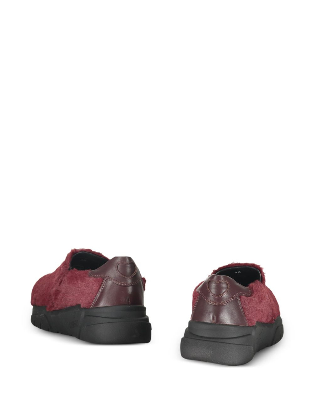 faux-fur slip-on sneakers - 3