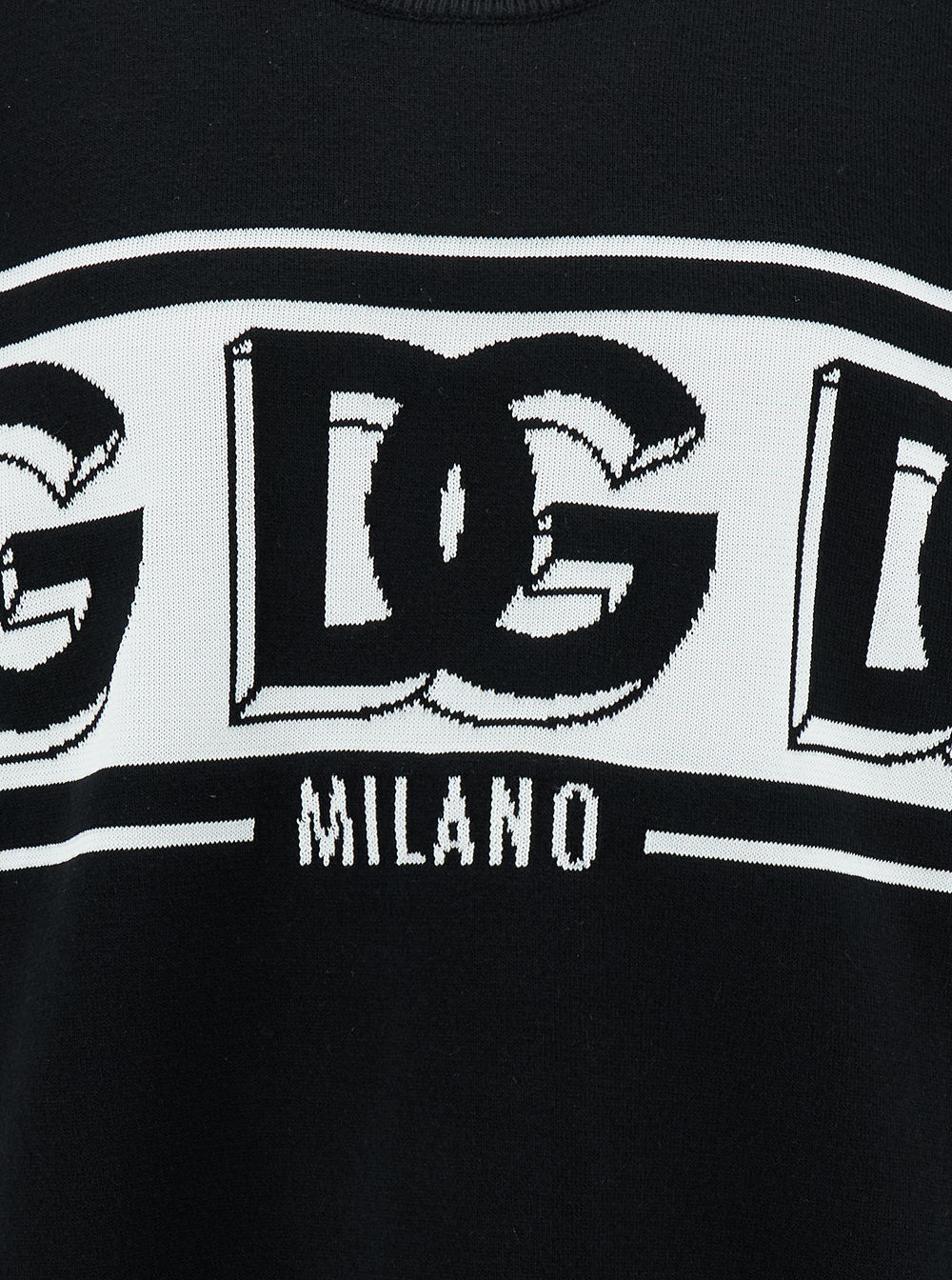 Dolce & Gabbana Men Black Crewneck Sweater With Dg Motif In Wool Blend Man - 3