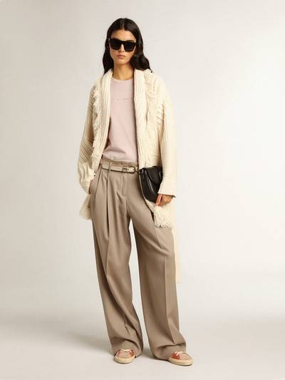Golden Goose Belted cardigan in papyrus-colored cotton outlook