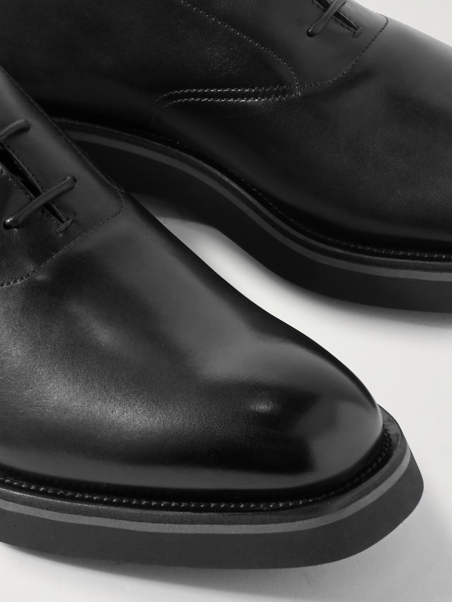 Alessio Leather Derby Shoes Black - 6