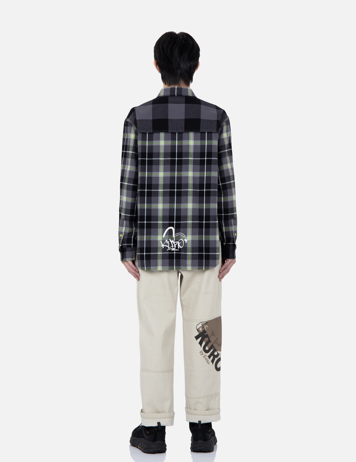 Contrast Pockets Plaid Flannel Shirt - 6