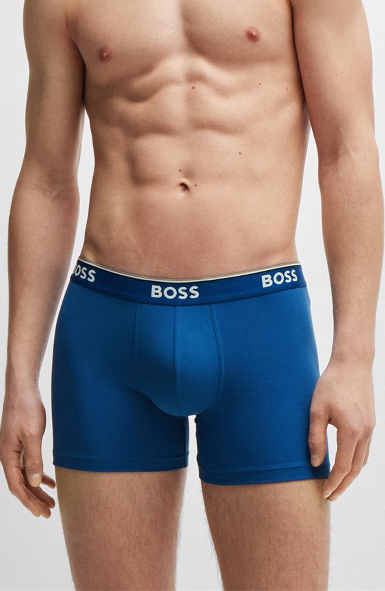 BOSS 3-Pack Power Stretch Cotton Boxer Briefs in Black/Red/Blue at Nordstrom - 2