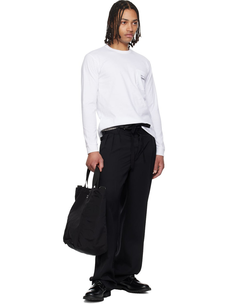 Black Cotton Nylon Grosgrain Tote 4