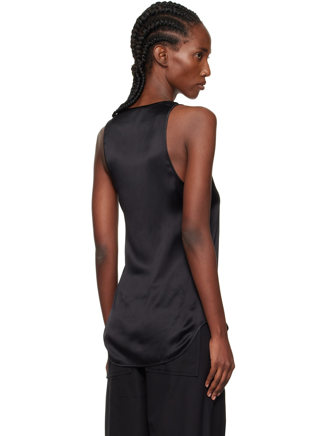 Black Silk Tank Top - 3