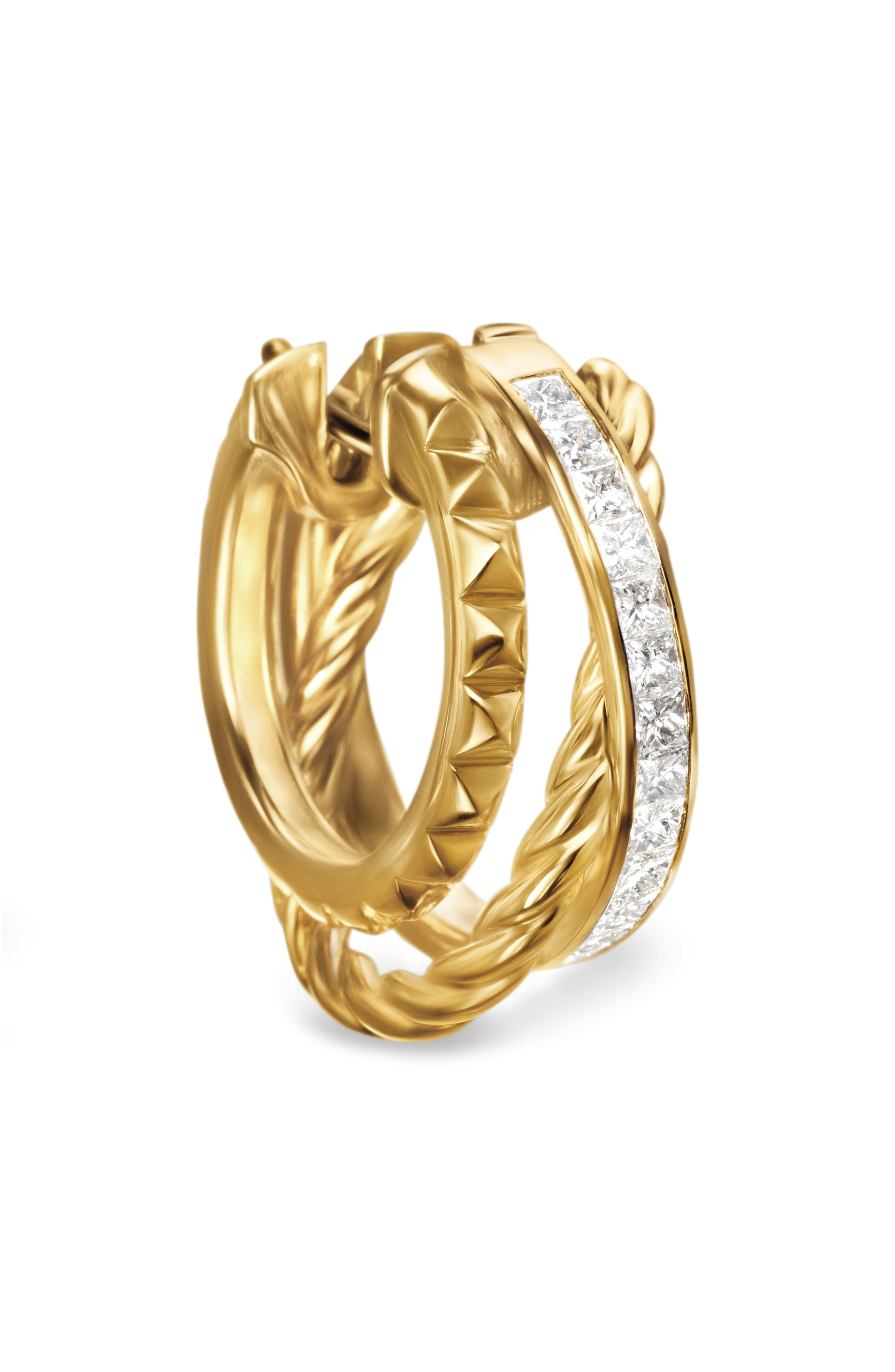 David Yurman Crossover Trio Multirow Hoop Earrings in 18K Gold at Nordstrom - 3