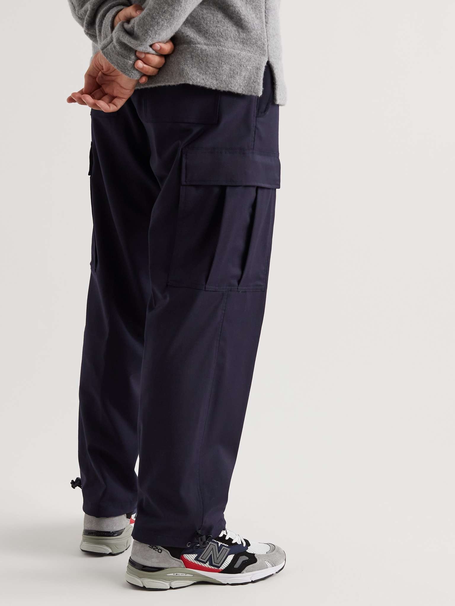 Straight-Leg Woven Drawstring Cargo Trousers - 4