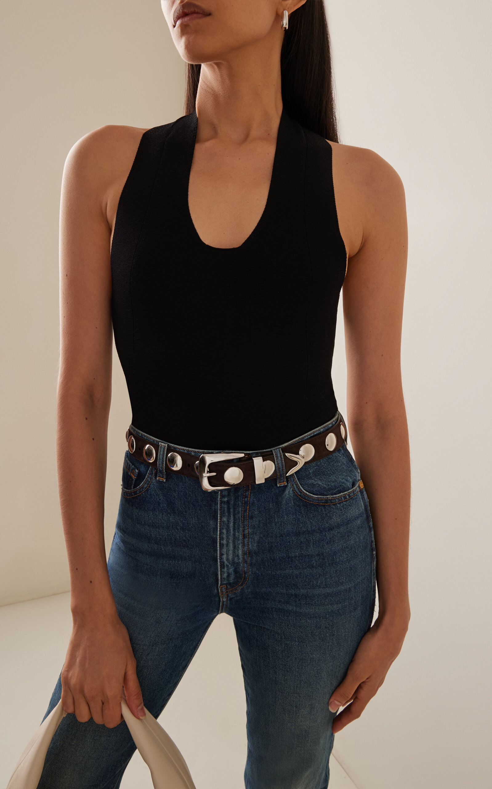 Benny Studded Suede Belt brown - 2