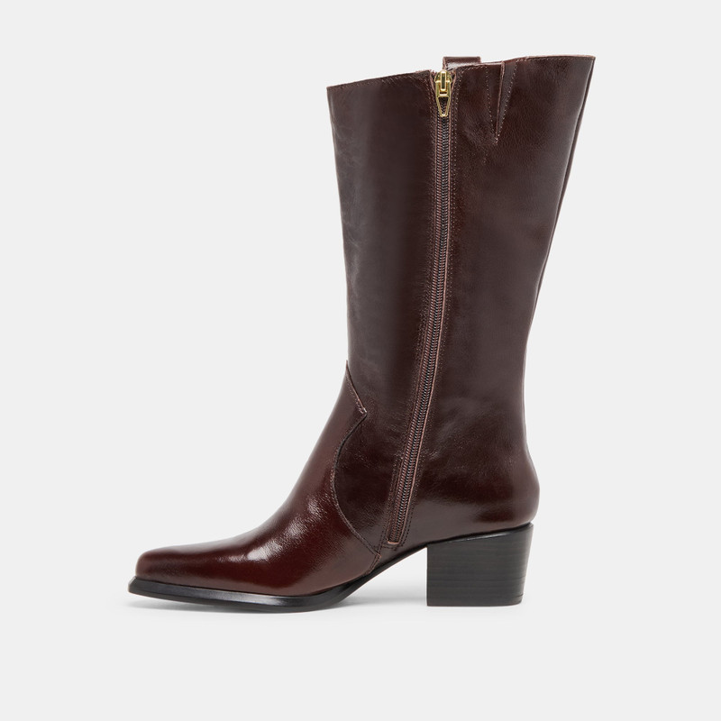 VERN WIDE CALF BOOTS CHOCOLATE LEATHER 7