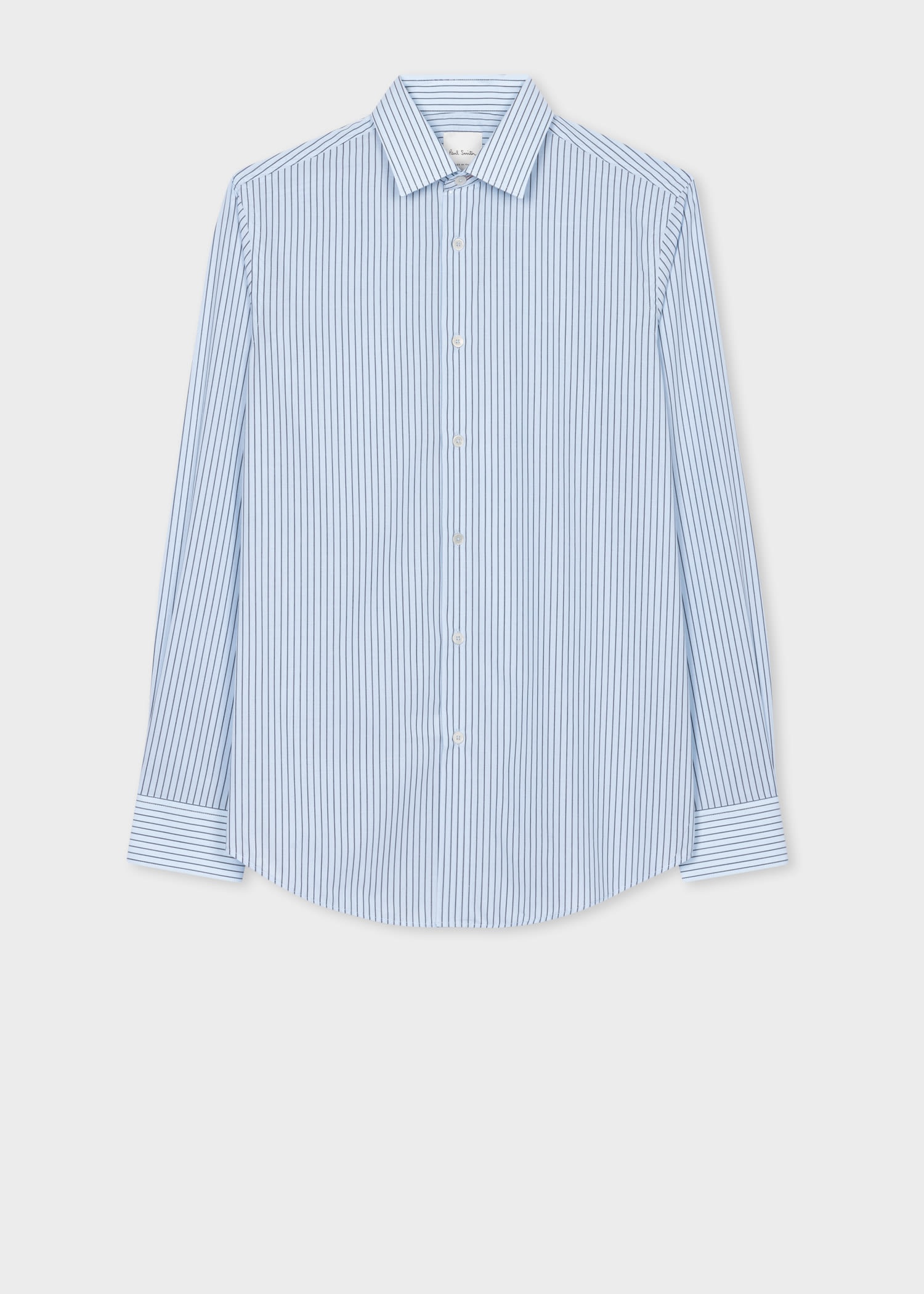 Light Blue Stripe Cotton Shirt - 1