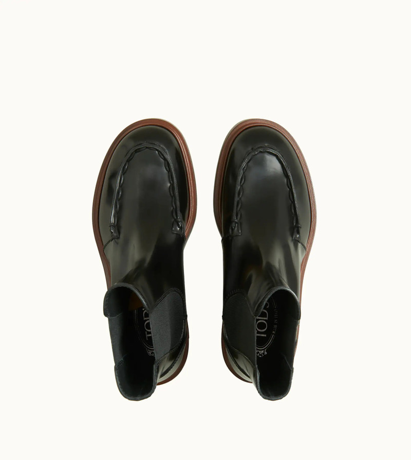 Tod's SPIGA ANKLE BOOTS IN LEATHER - BLACK outlook