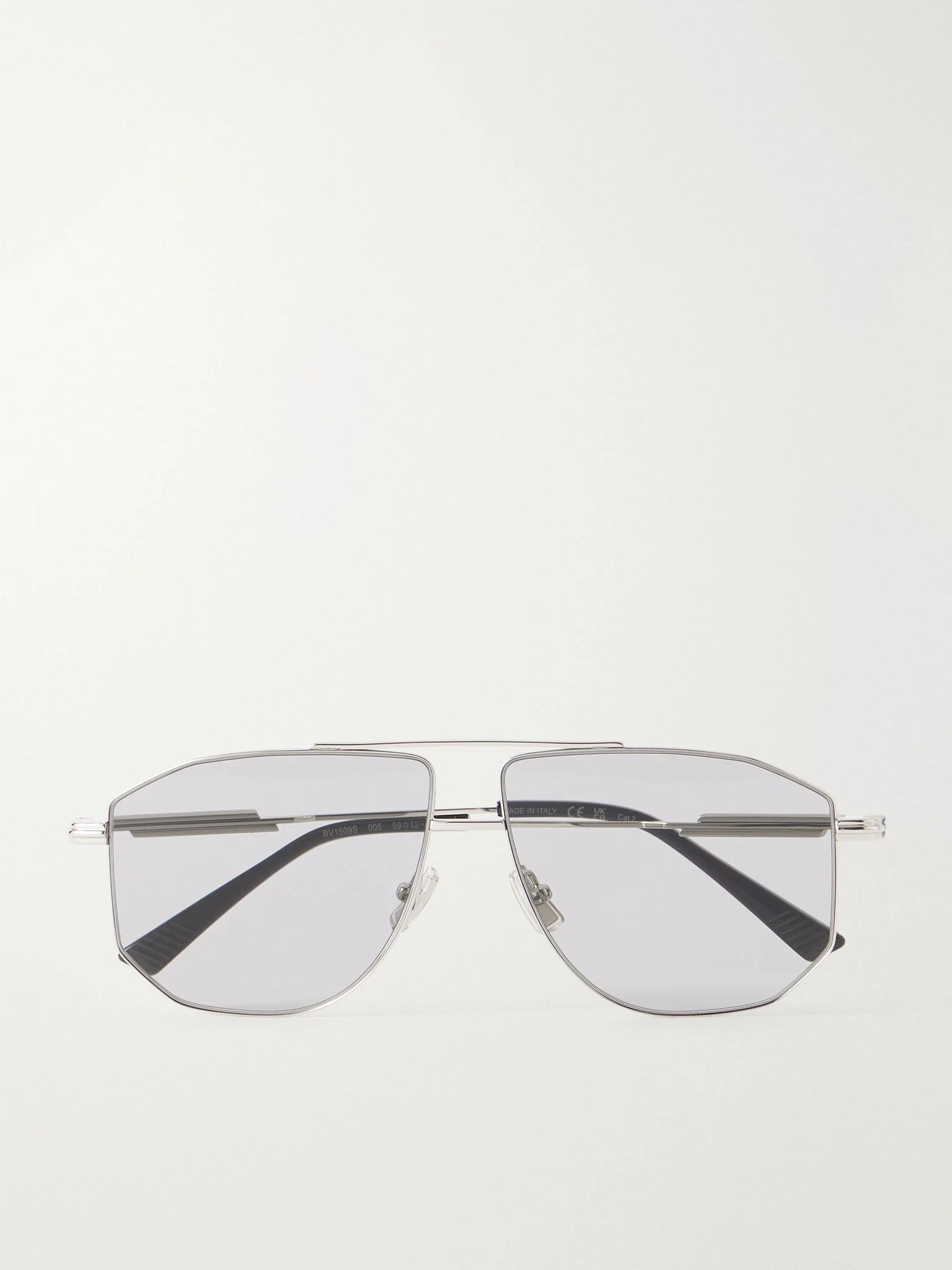 Ribbon Snap aviator-style metal sunglasses Gray - 1
