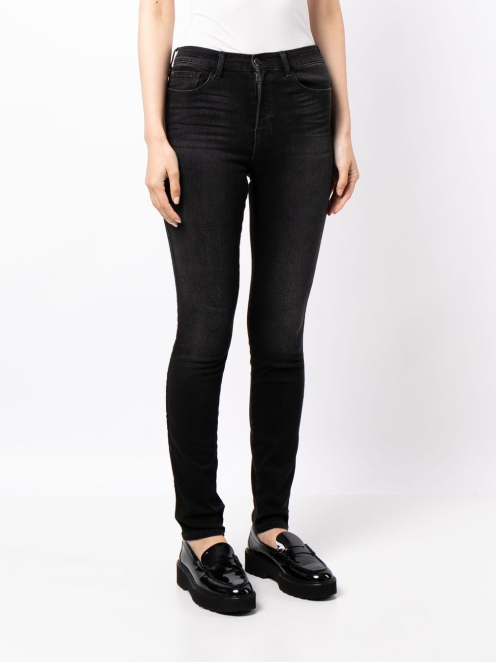 logo-embroidered skinny jeans - 3