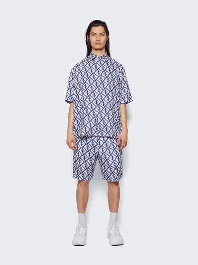 FENDI Linen FF Logo Shorts Blue outlook