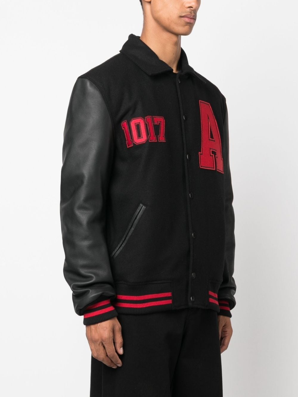 logo-print varsity jacket - 3