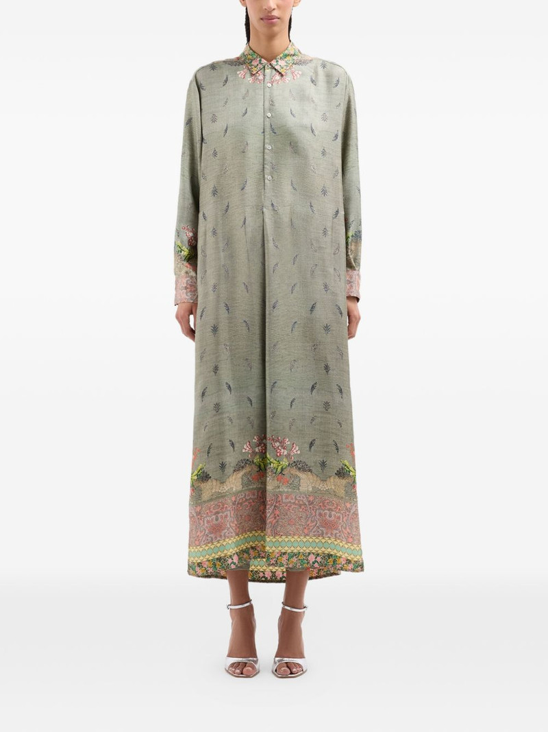 Aloe botanical-print maxi shirt dress 3