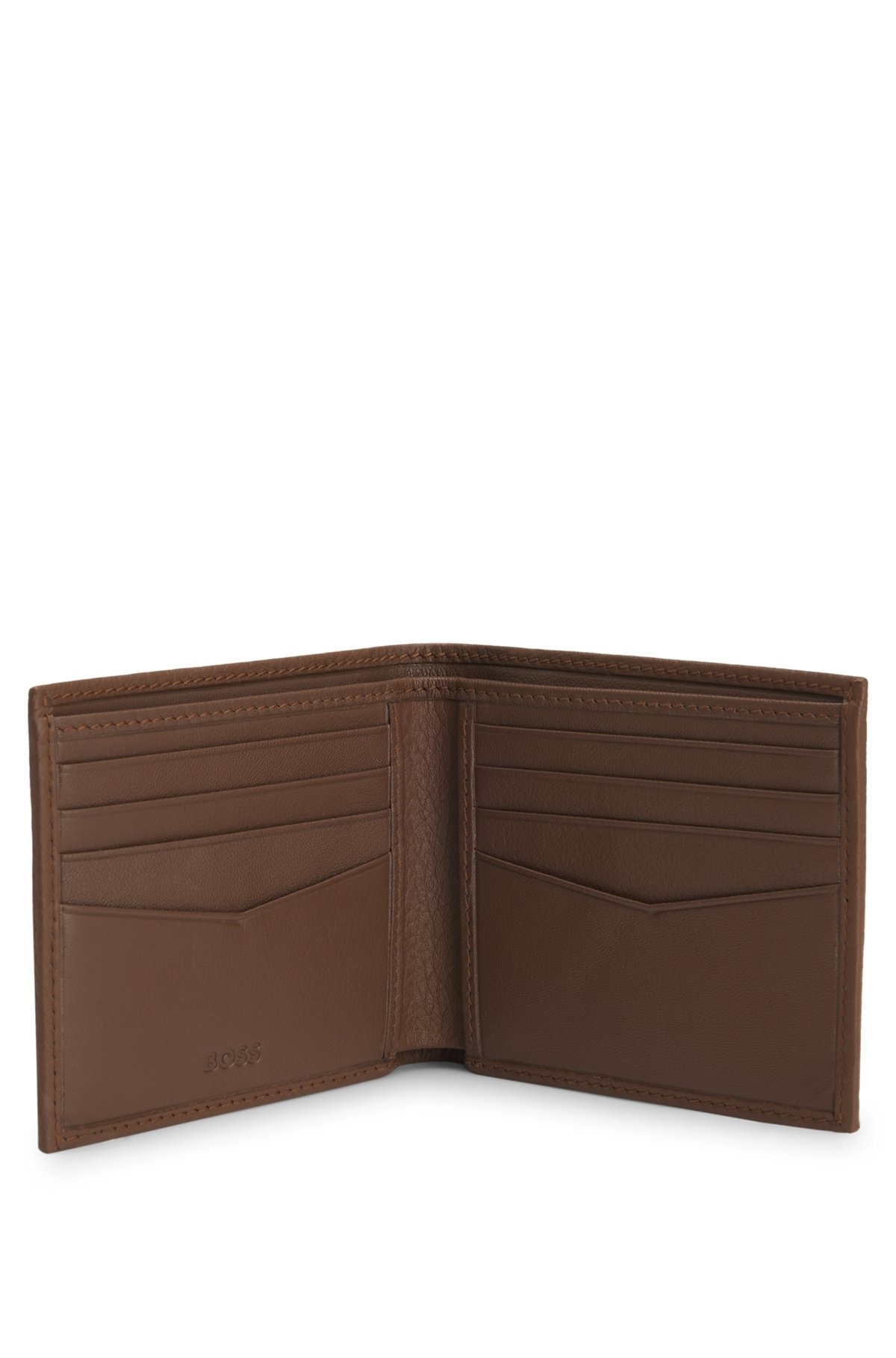 GRAINED-LEATHER FOLDING WALLET WITH POLISHED LOGO LETTERING - 2