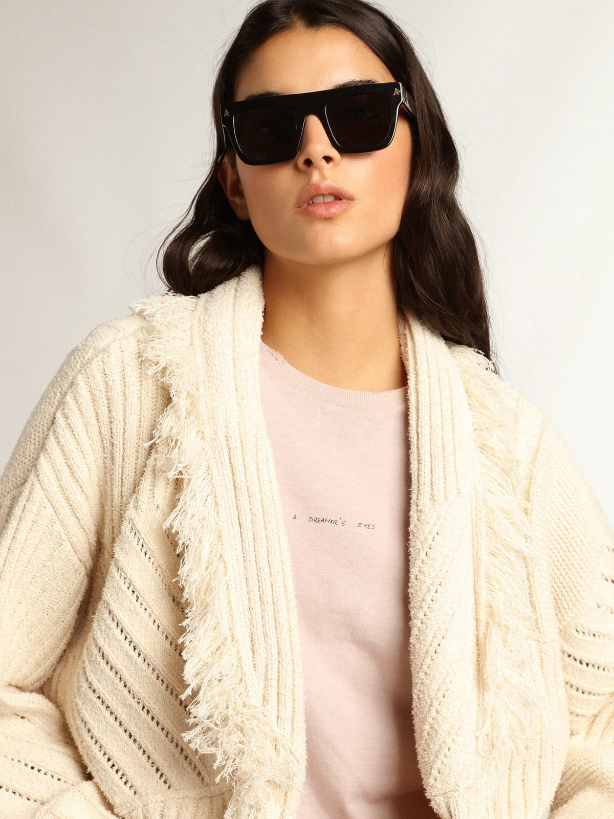 Pale pink T-shirt with lettering on the front - 5