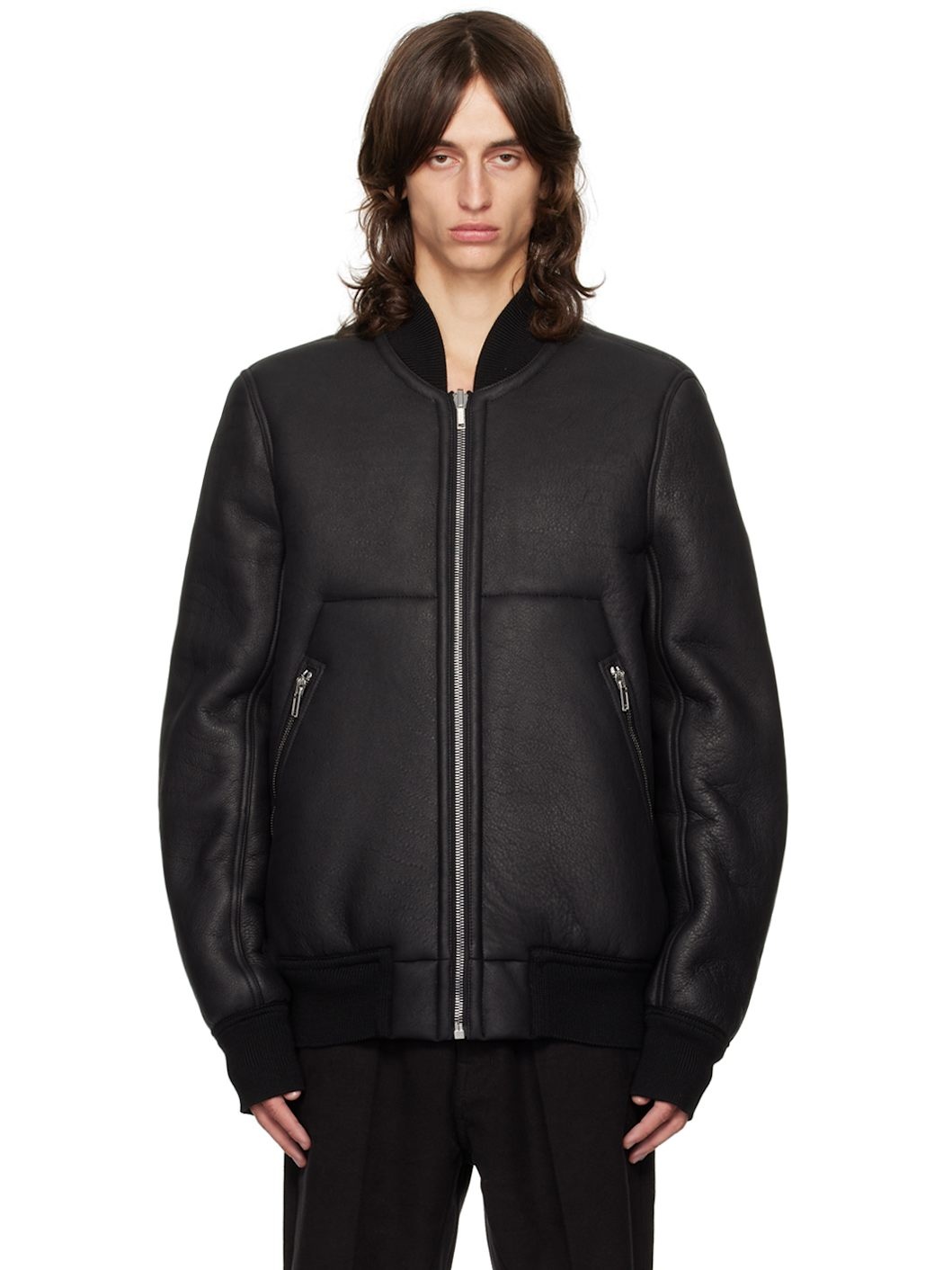 Black Porterville Classic Flight Reversible Leather Jacket - 1