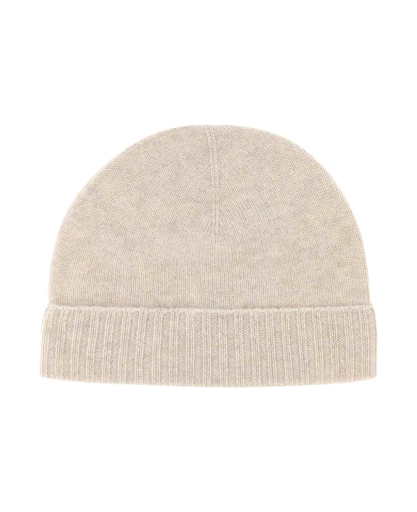 Sand Cashmere Beanie Hat - 2