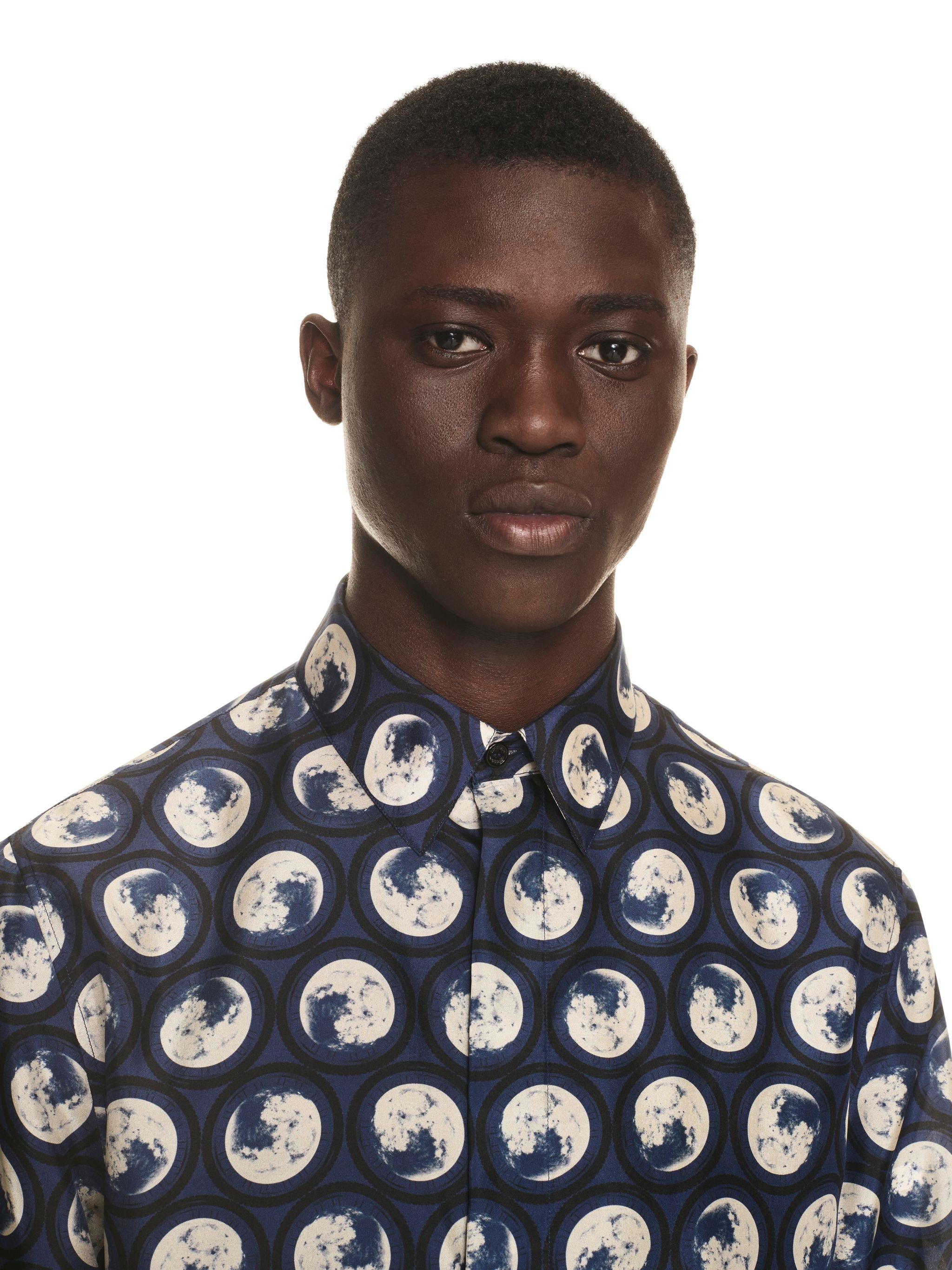 Moon Ao Silk Shirt Dark Blue Black No C - 5