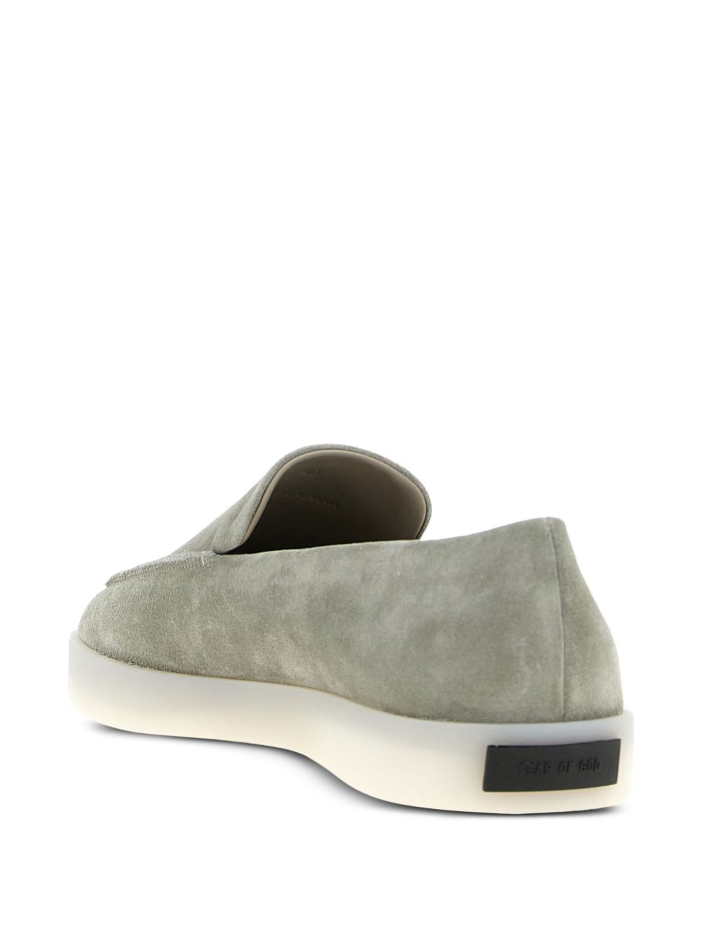 suede logo-patch loafers - 4