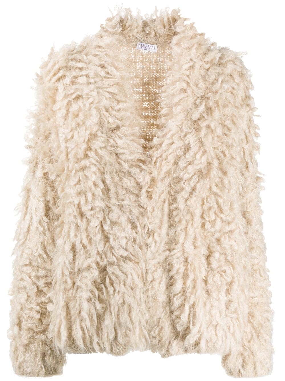 faux-fur cardigan - 1