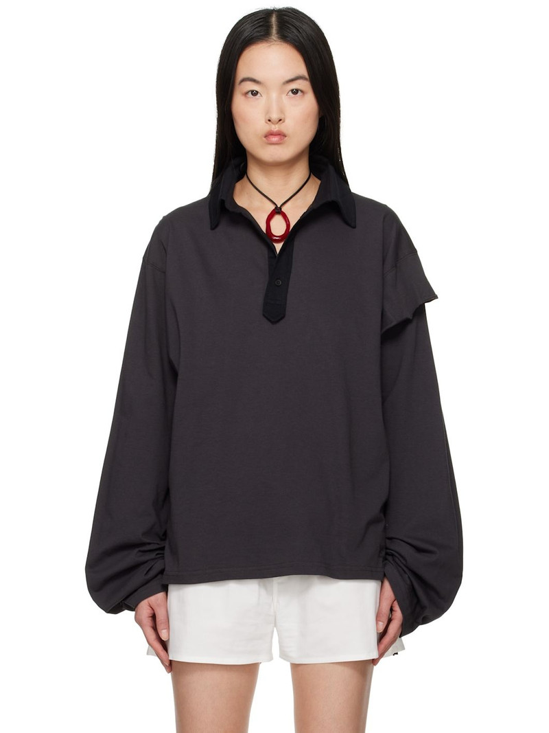 Black Longsleeve Polo - 1