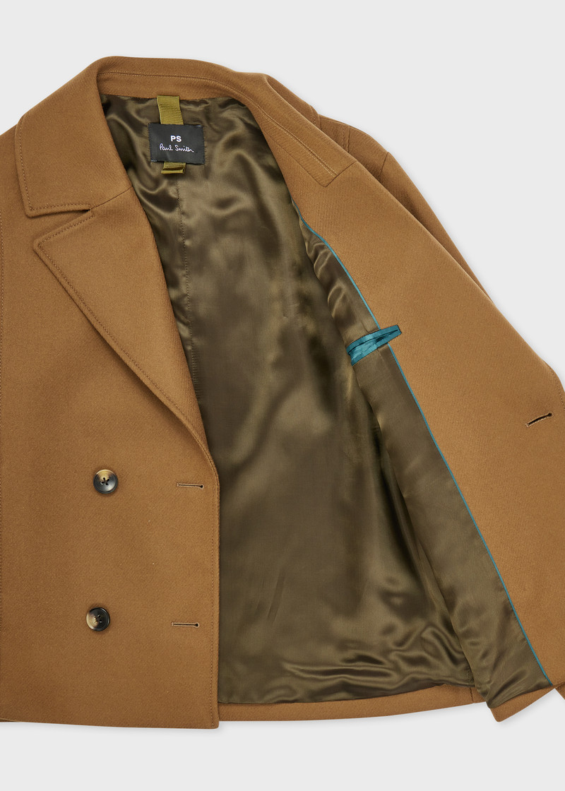 Women's Brown Wool-Cashmere Blend Pea Coat 4