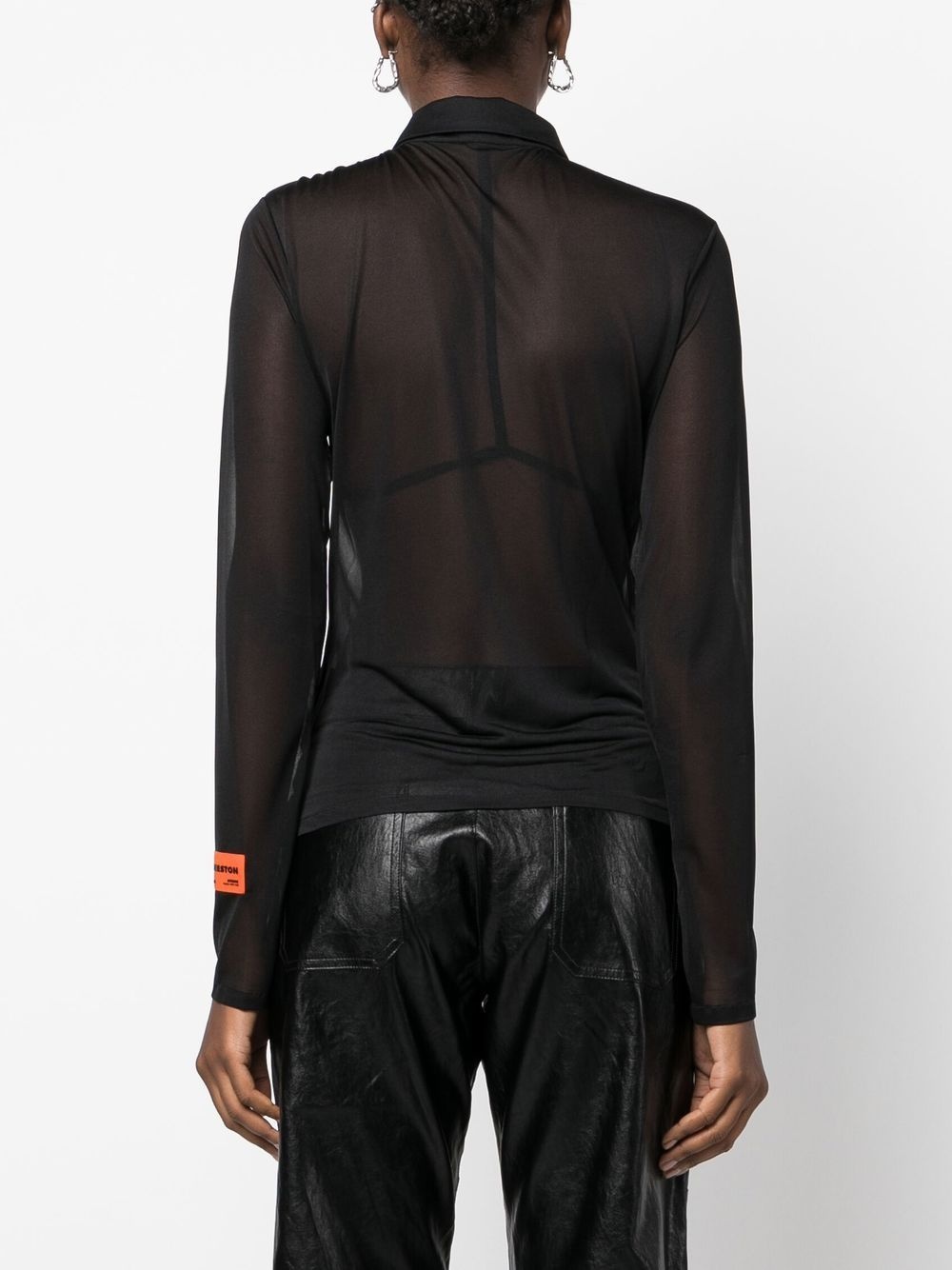 Georgette ruched long-sleeve shirt - 4