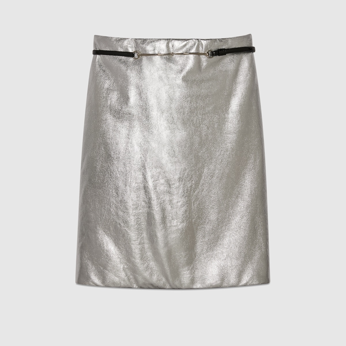 Padded leather skirt with Horsebit - 1