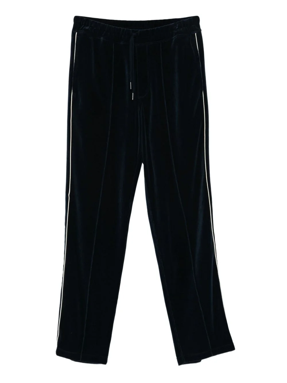 piped-trim velour track pants - 1
