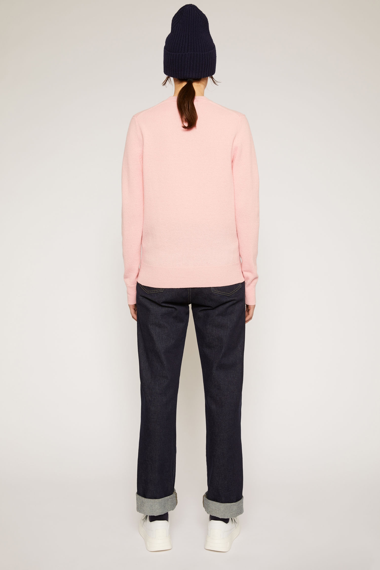 Crewneck wool sweater blush pink - 3