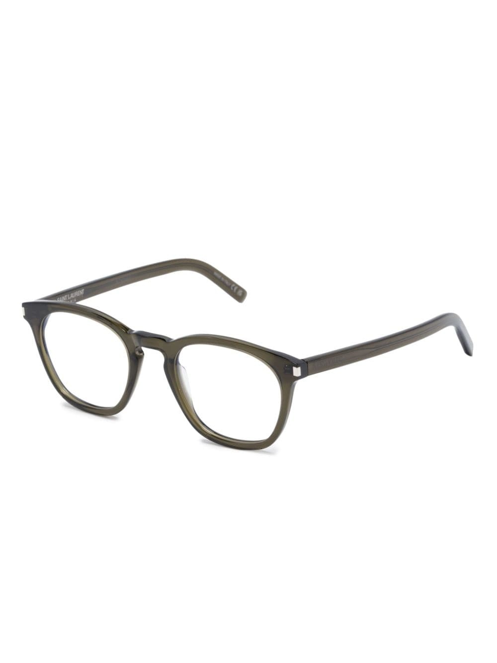 polished-effect round-frame glasses - 2