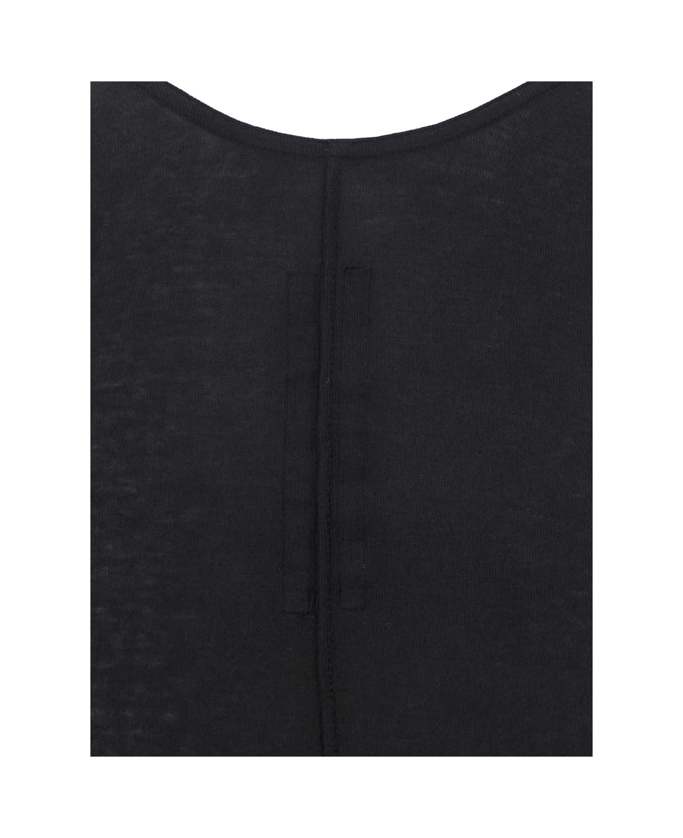Black Racerback Top With Oversize Band In Cotton Man - 3