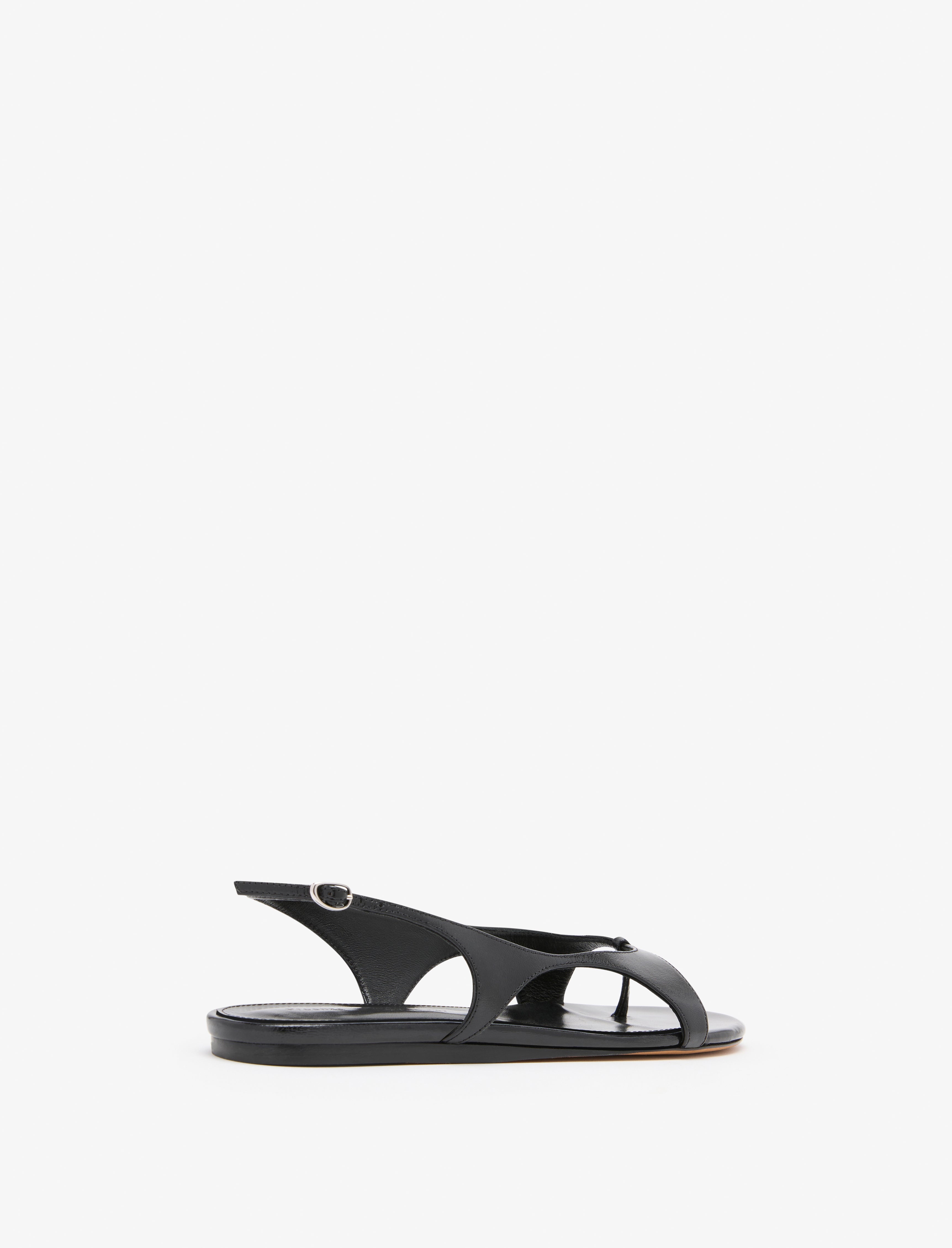 Slash Flat Thong Sandals in Slick Nappa - 3
