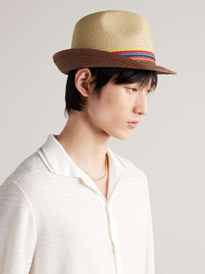 Paul Smith Striped Braided Straw Trilby Hat outlook