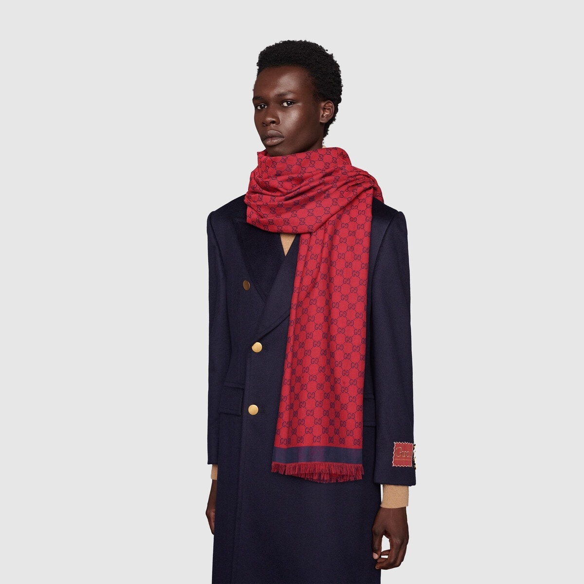 GG jacquard cotton stole - 4