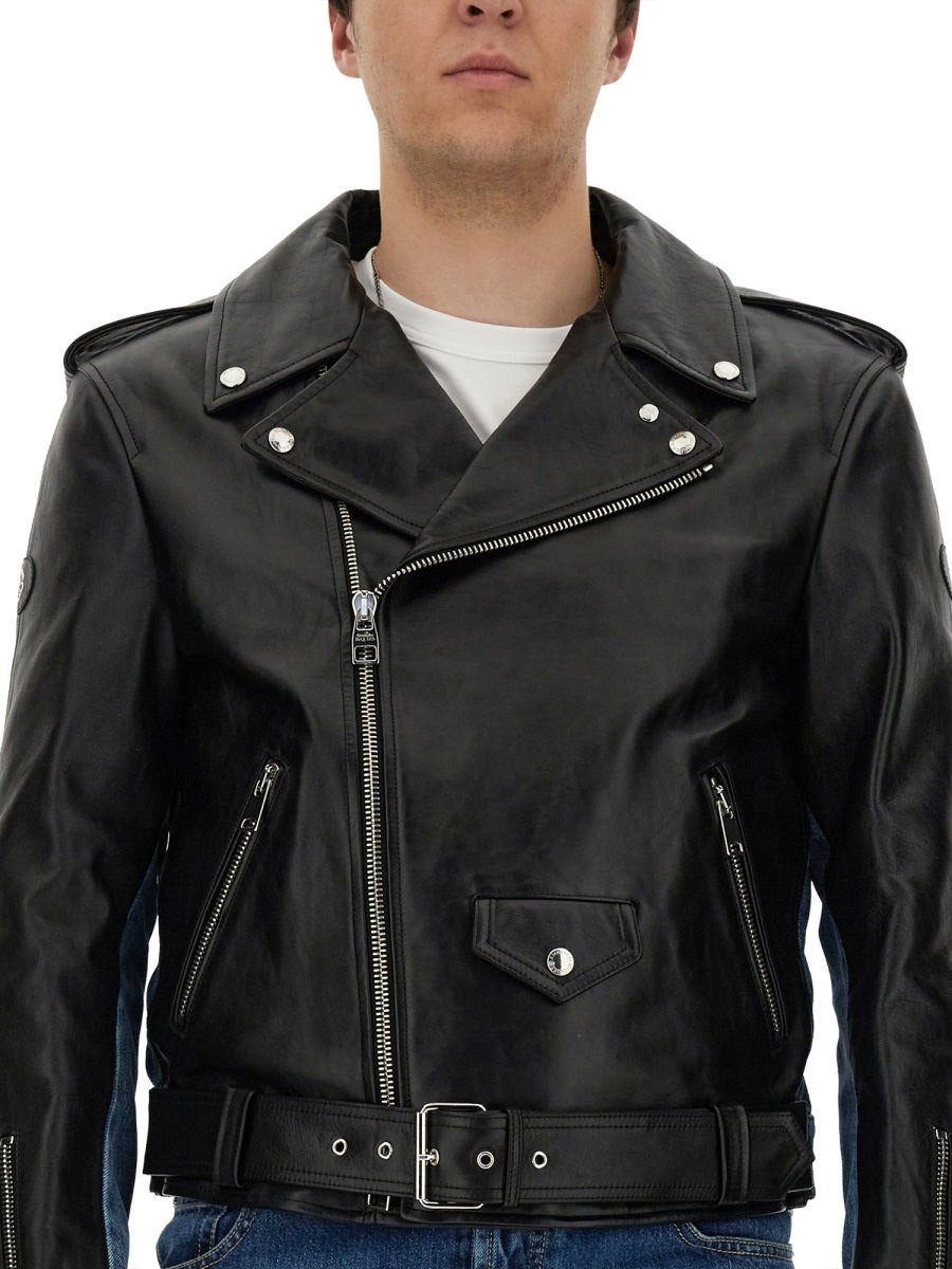 Alexander Mcqueen Men Combo Biker Jacket - 3