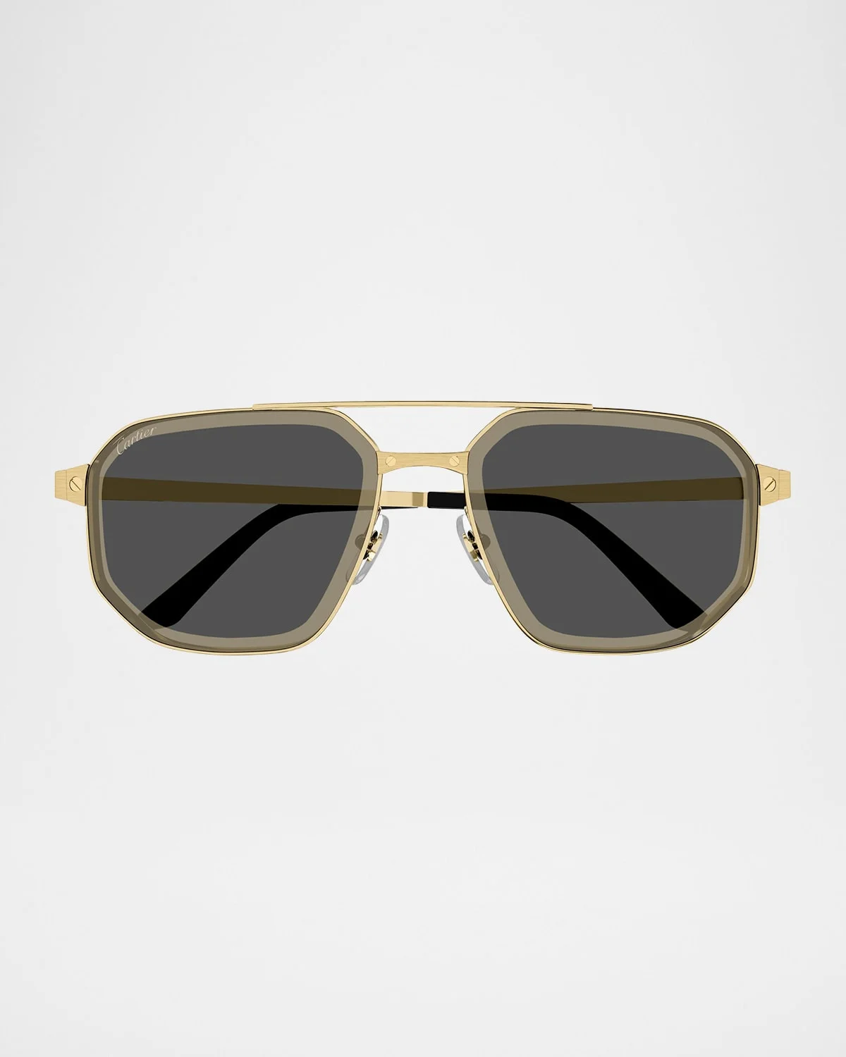 Men's Double-Bridge Titanium Aviator Sunglasses - 1