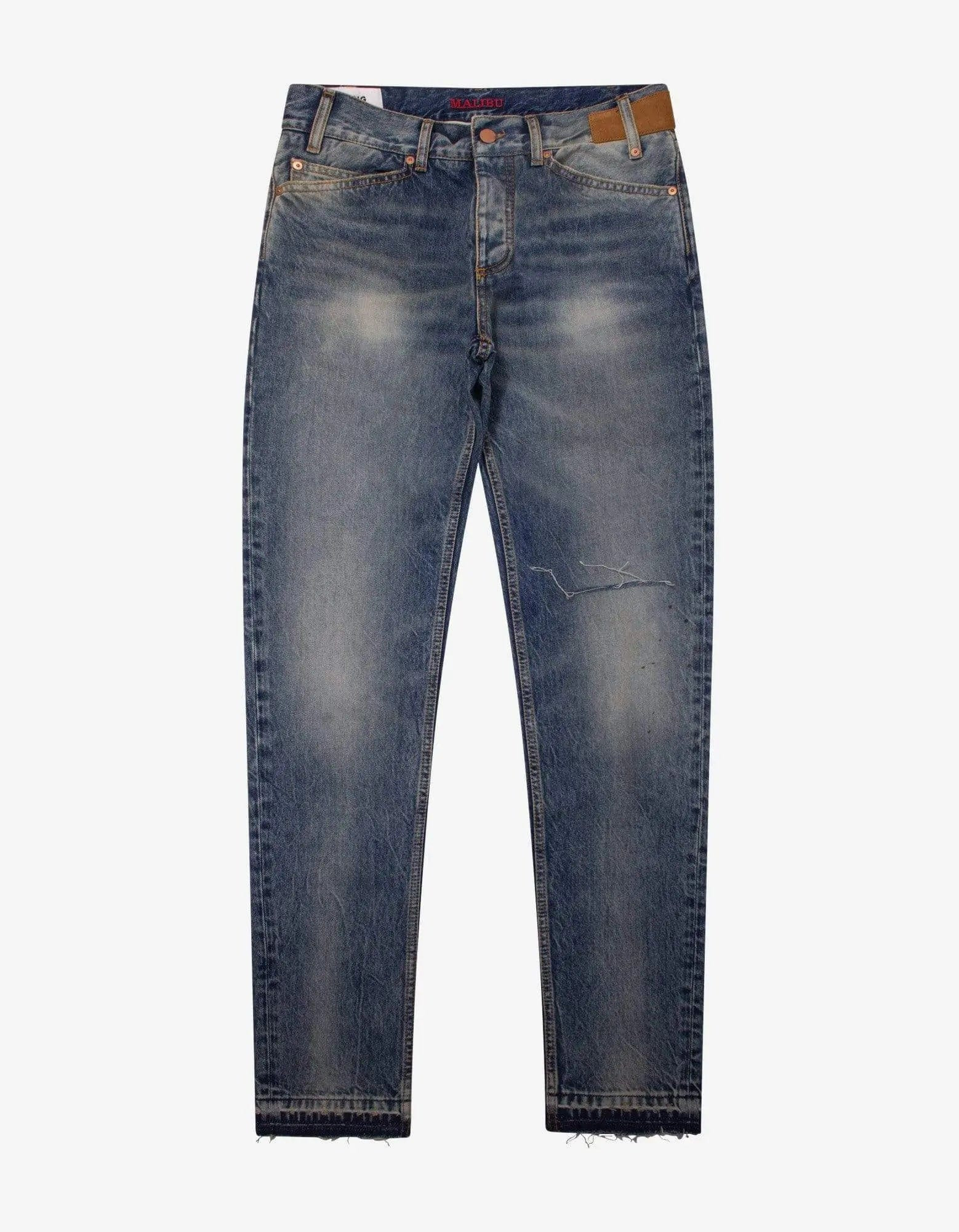 Palm Angels Light Blue Malibu Distressed Jeans - 1