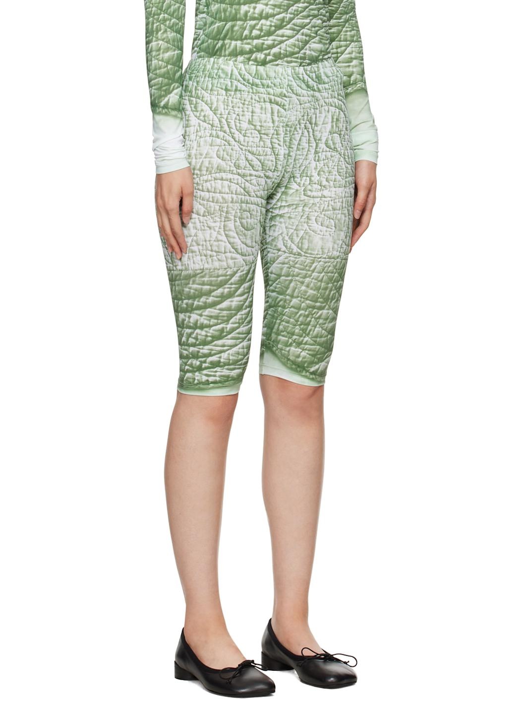 Green Trompe L'œil Shorts - 2