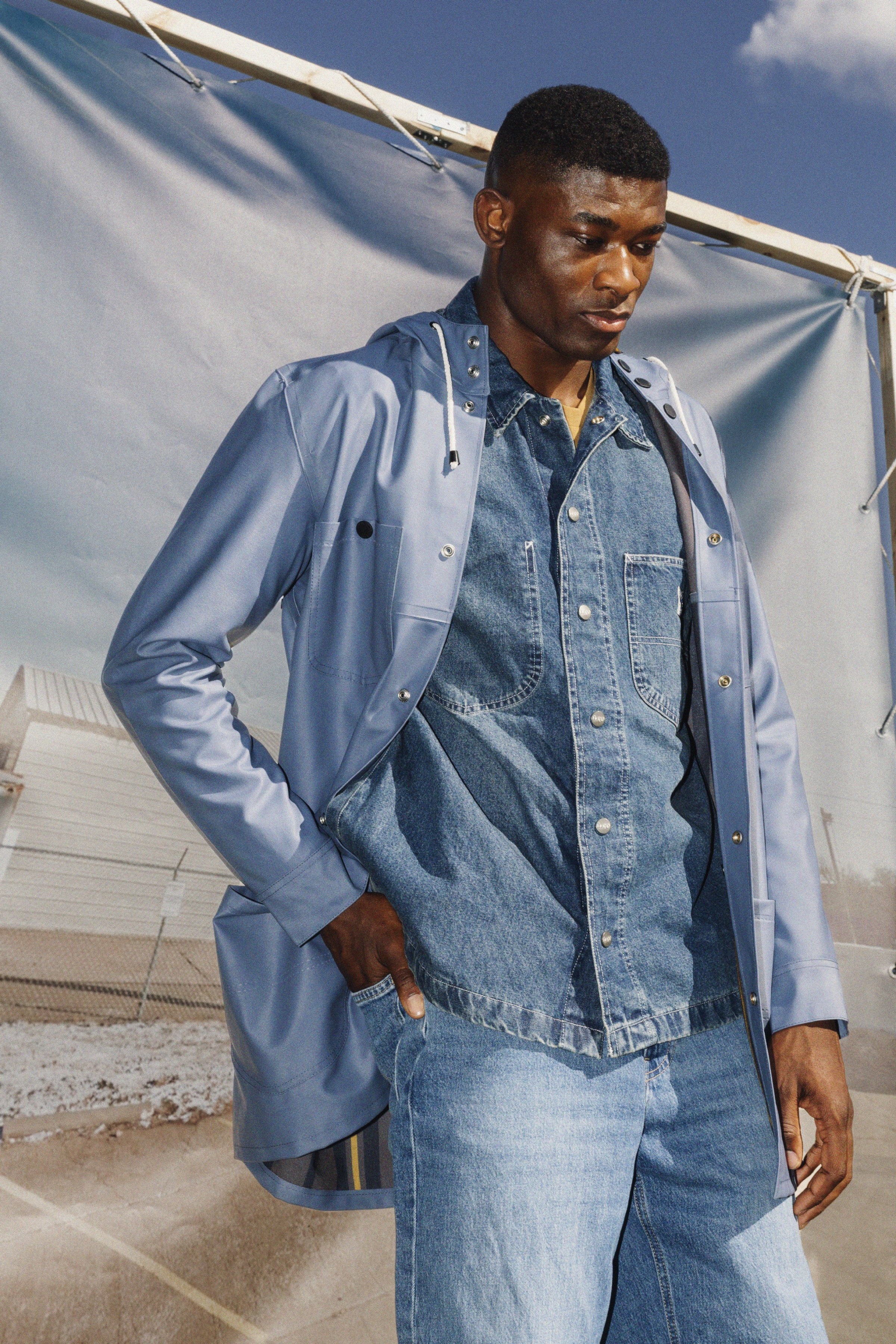 Men's Lee® x STUTTERHEIM Chore Coat Ash Blue - 4